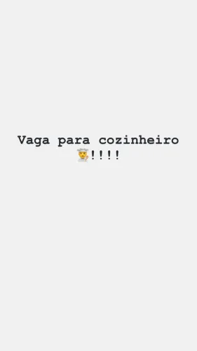 Vaga de cozinheiro ! 