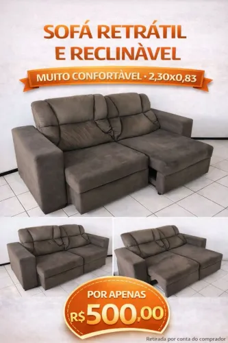 Sofá Reclinavel e retrátil baixamos o preço