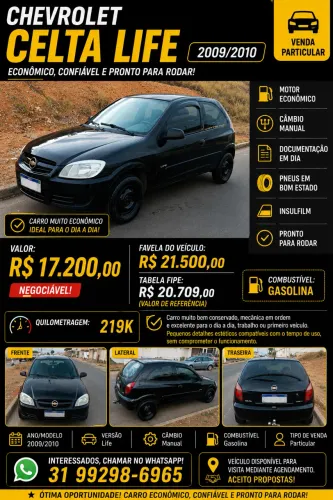 Chevrolet Celta Life/ LS 1.0 MPFI 8V Flexpower 3P 2010