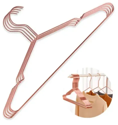 Kit com 16 Cabides Metálicos Rose Gold