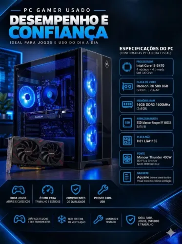 PC GAMER COM RX 580 8GB 16GB RAM