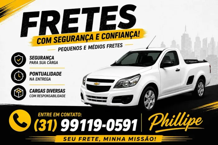 Fretes de caminhonete pequeno e médio porte