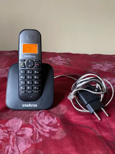 Telefone se fio Intelbras com viva voz, usado e funcionando normalmente