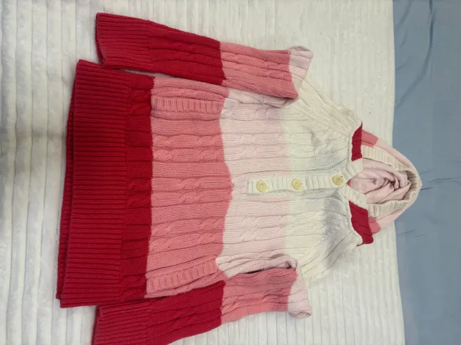 Casaco Suéter Infantil Tommy Hilfiger Original Tam 6-7 Anos em Tricô com Capuz