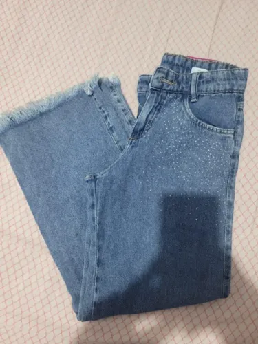 CALÇA JEANS INFANTIL; LOTE DE DUAS CALÇAS TAM.12