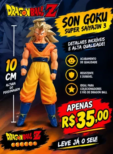 Boneco action figure do Goku Ssj 3