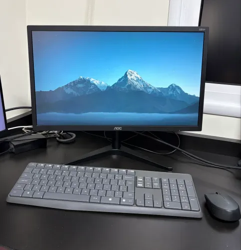 Kit Monitor, teclado e mouse sem fio