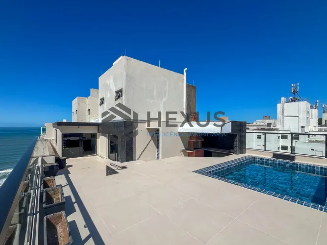 Cobertura Dúplex com varanda piscina e lazer na beira mar nas Pitangueiras, Guarujá