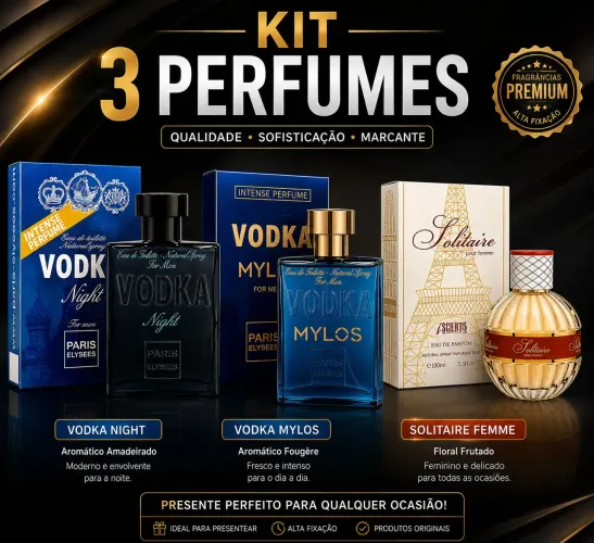 Kit 3 perfumes 