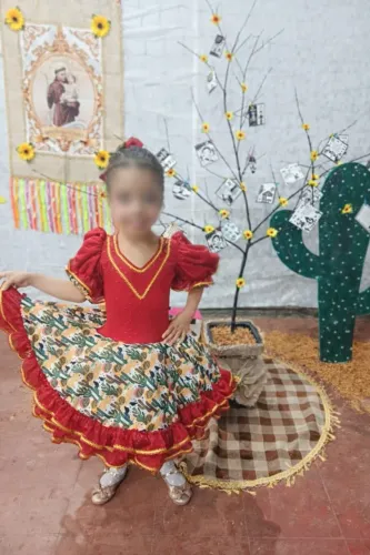 vestido infantil festa junina vermelho 6 anos