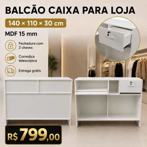 BALCAO CAIXA ATENDIMENTO MEDIDAS E VALORES NAS FOTOS MDF NOVO 