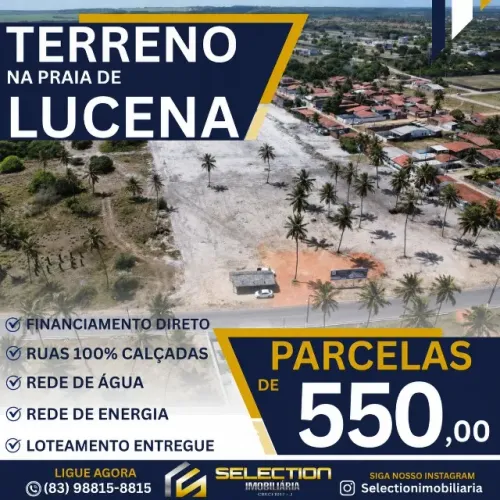 COMPRE SEU LOTE FRENTE MAR NA BELA CIDADE DE LUCENA - COM PARCELINHAS DE R$ 400,00