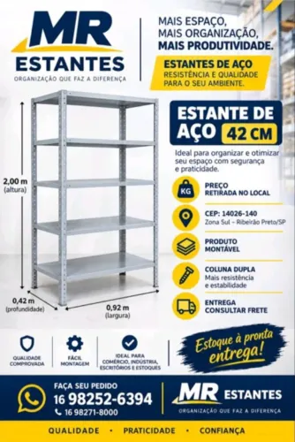 Prateleira de aço 42 cm 