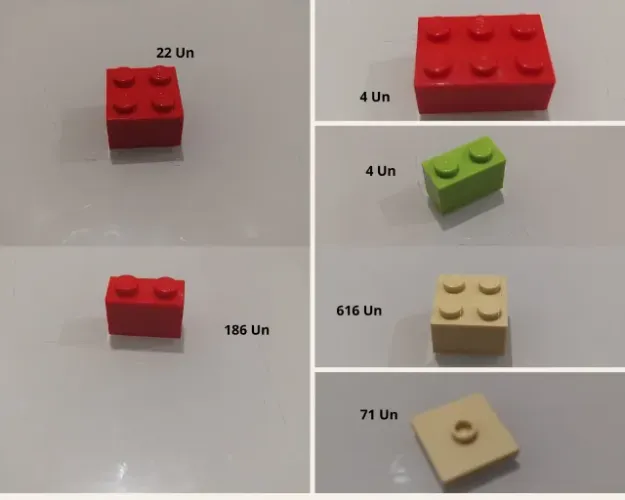 Lote de 1.489 peças avulsas de lego