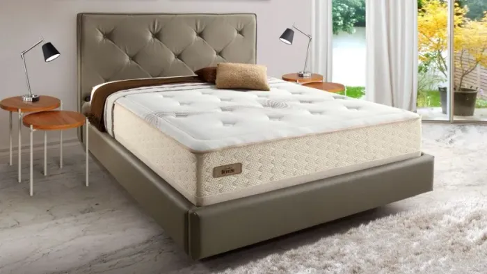 Cama EstofadaCom Cabeceira Aurora - Linho Texturizado Cinza