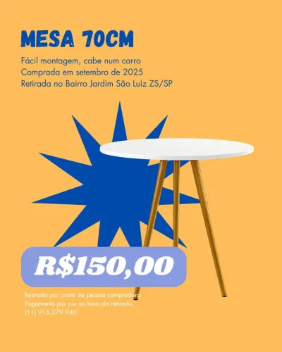 Mesa redonda 70 cm