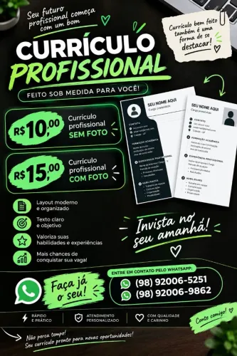 SEU PRÓXIMO EMPREGO COMEÇA COM UM BOM CURRÍCULO!