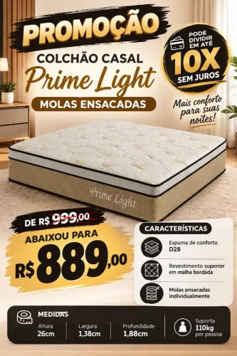PROMOÇAO Colchão de casal com molas ensacadas