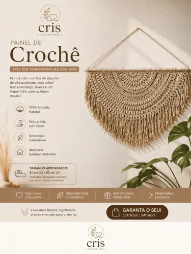Painel de parede em crochê