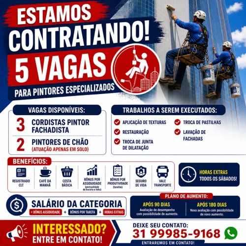 Vagas abertas Pintor fachadista