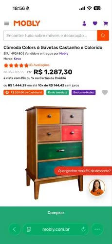 Cômoda madeira