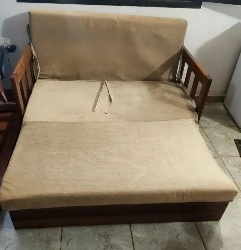 Cama Casal Sofá Madeira Maciça Ótimo Estado