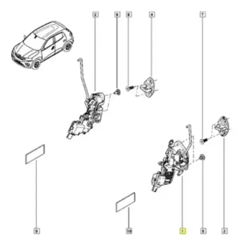 Fechadura Motorista Renault Kwid Elétrica Diant. Esq. N1421v (Usado) / V12