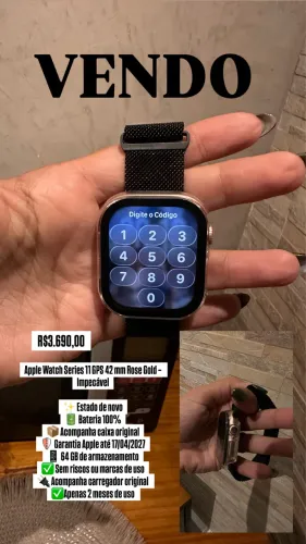 Apple Watch Series 11 GPS 42 mm Rose Gold - Impecável seminovo PREMIUM ?