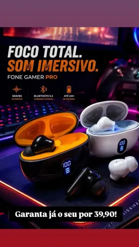 Fone sem fio com painel digital 