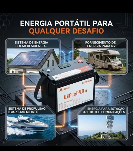 Bateria nova litio 100 ah 12v