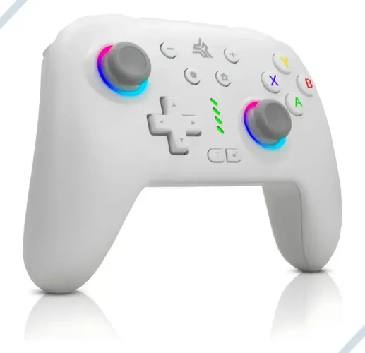 Controle Joystick Sem Fio Compatível Com Pc Android Ios Nintendo Cor Branco Kp-gm038