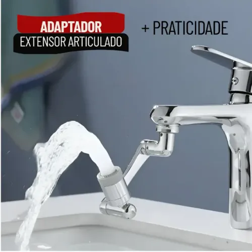 Extensor Articulado para Torneira com Arejador e Adaptador Giratório 1080° - SCS17