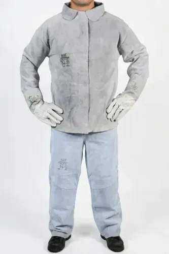 Conjunto blusão para trabalhos com solda