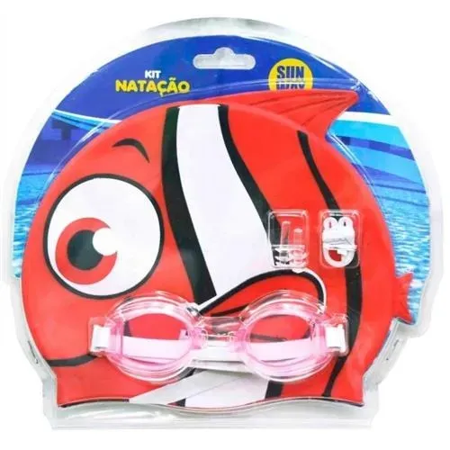 Kit Para Natação Com Touca E Óculos Infantil - Sun Way