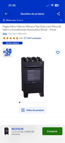 Fogão na caixa, nunca usado