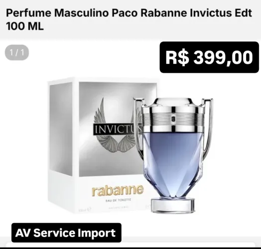Perfume masculino Invictus - AV Service Import 