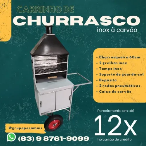 Carrinho de Churrasco/Espetinho Inox