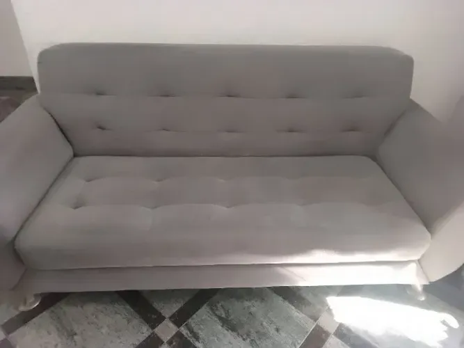 Sofá 3 Lugares Linoforte Larissa em Tecido Suede 204 cm de largura - Cinza   3 lugares