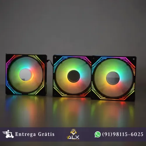 Kit 3 Fans Argb C/ Controle e Controladora Infinity 3d Aaua Kmex *ENTREGA GRÁTIS*