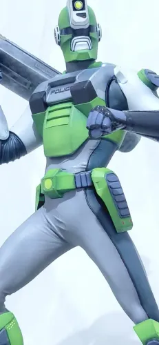 Marte Cybercop Estátua Colecionável 3D Pintada à Mão | Tokusatsu