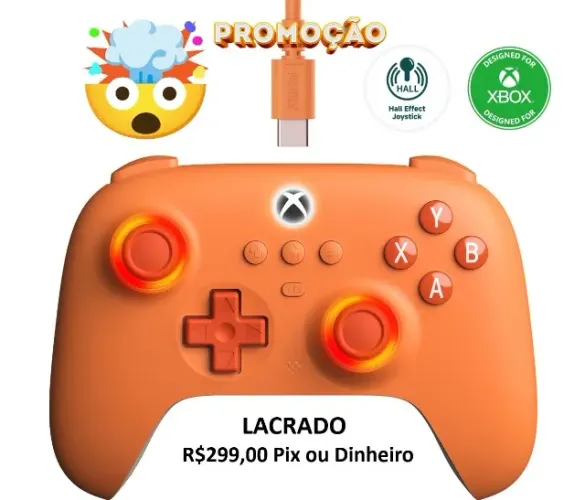 Controle com fio 8BitDo Ultimate C Hall Effect Xbox One Xbox Series e PC Novo Lacrado