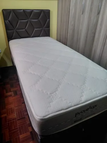 Cama baú box com colchão solteirão Prorelax bali molas ensacadas 203x96x28