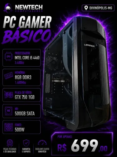 PC Gamer Core i5 4460 3.4Ghz / Mem 8Gb / HD 500Gb / GTX 750 1Gb (aceito cartão)