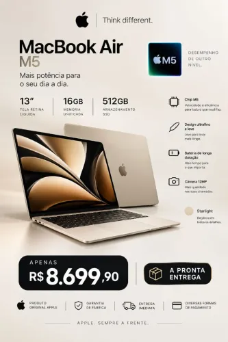 ? MACBOOK AIR M5 ? 13?<br><br>? Starlight | 16GB RAM | 512GB SSD