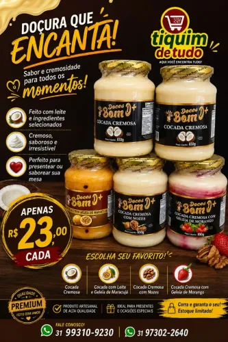 Doce de cocada cremosa no pote