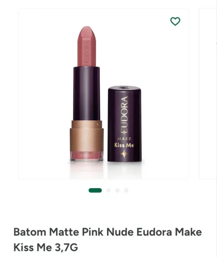 Batom Matte Pink Nude Eudora Make Kiss Me 3,7G
