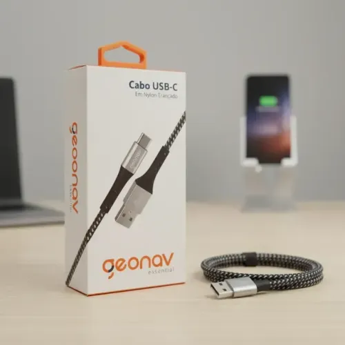 Cabo Usb C Geonav Essential 1,2metros Preto