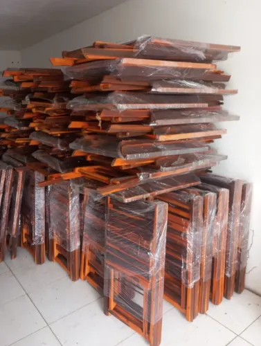 Conjunto de mesa e cadeira dobrável para bar e restaurante 