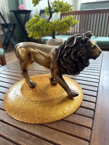 Escultura de Gesso leão de Judá L24cm/A14cm