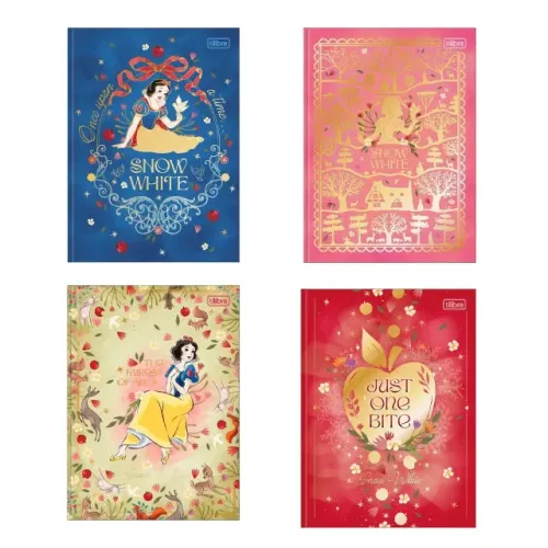 Caderno Brochura Capa Dura Colegial Branca de Neve - Tilibra - 80 ou 160 folhas